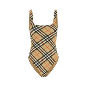 BURBERRY Check Print Beach Towel Women Beige Beachwear